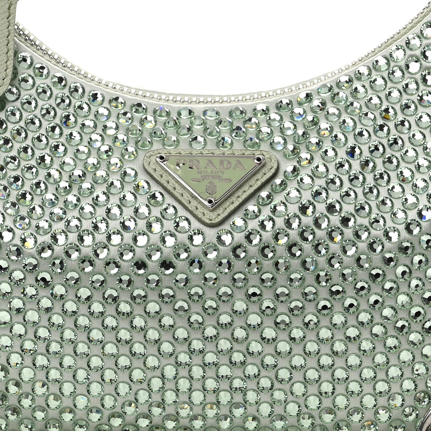 Prada Satin Crystal Re-Edition 2005 Shoulder Bag Acqua 10 of 12