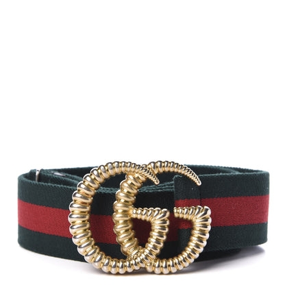 Gucci Canvas Torchon Double G Web Belt 85 34 Verde 1 of 3