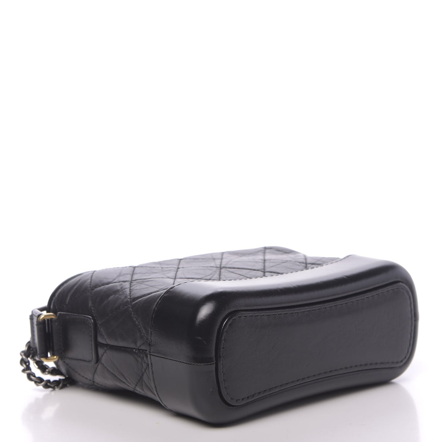 Aged Calfskin Quilted Small Gabrielle Hobo Black