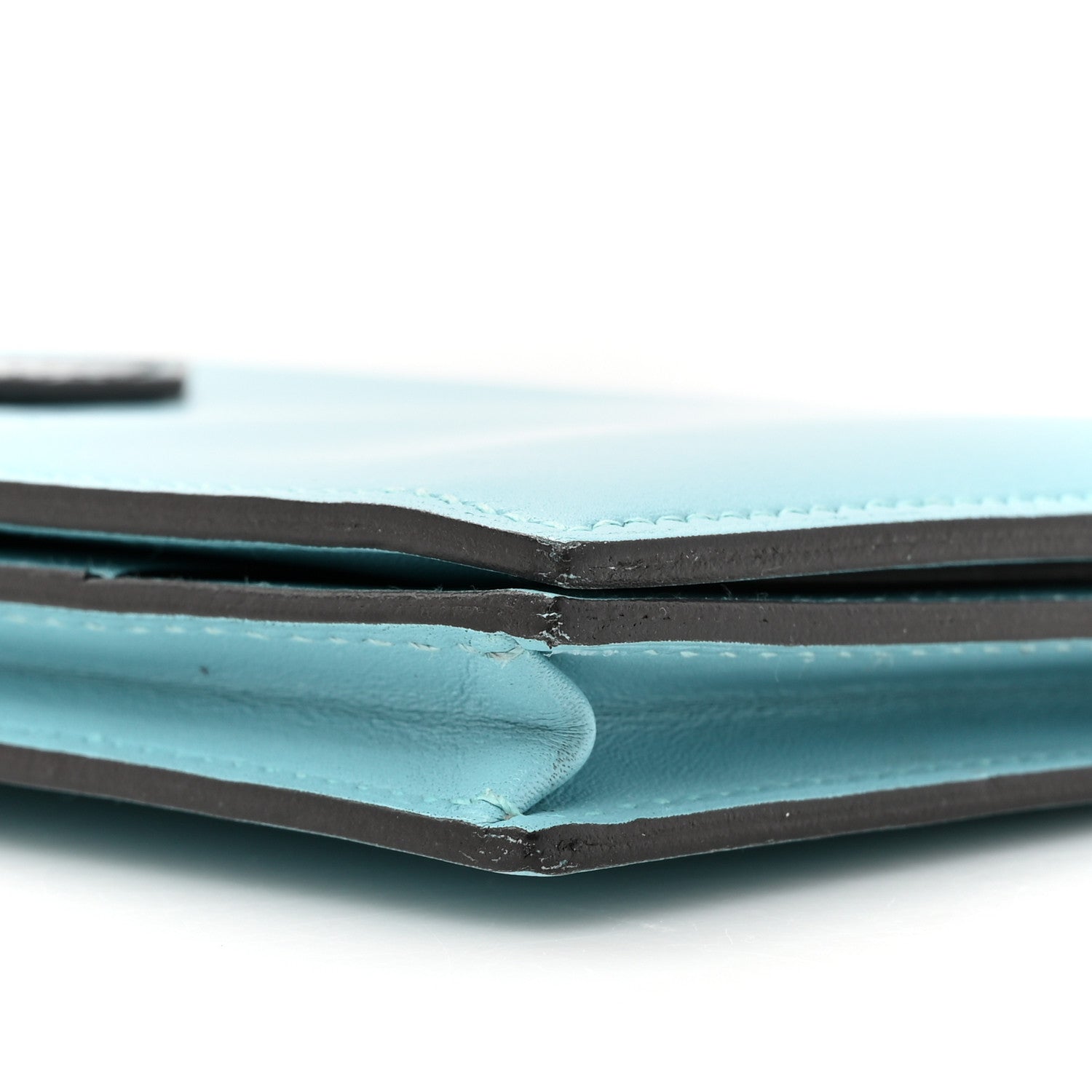 Hermes Tadelakt Lizard Bearn Gusset Wallet Bleu Atoll Bleu Petrole 9 of 11