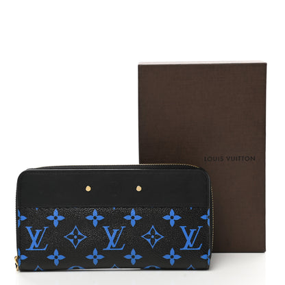 Louis Vuitton Calfskin Colored Monogram Zippy Wallet Blue Black 8 of 8
