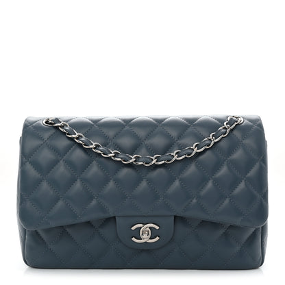 Chanel Lambskin Quilted Jumbo Double Flap Dark Blue 1 of 12