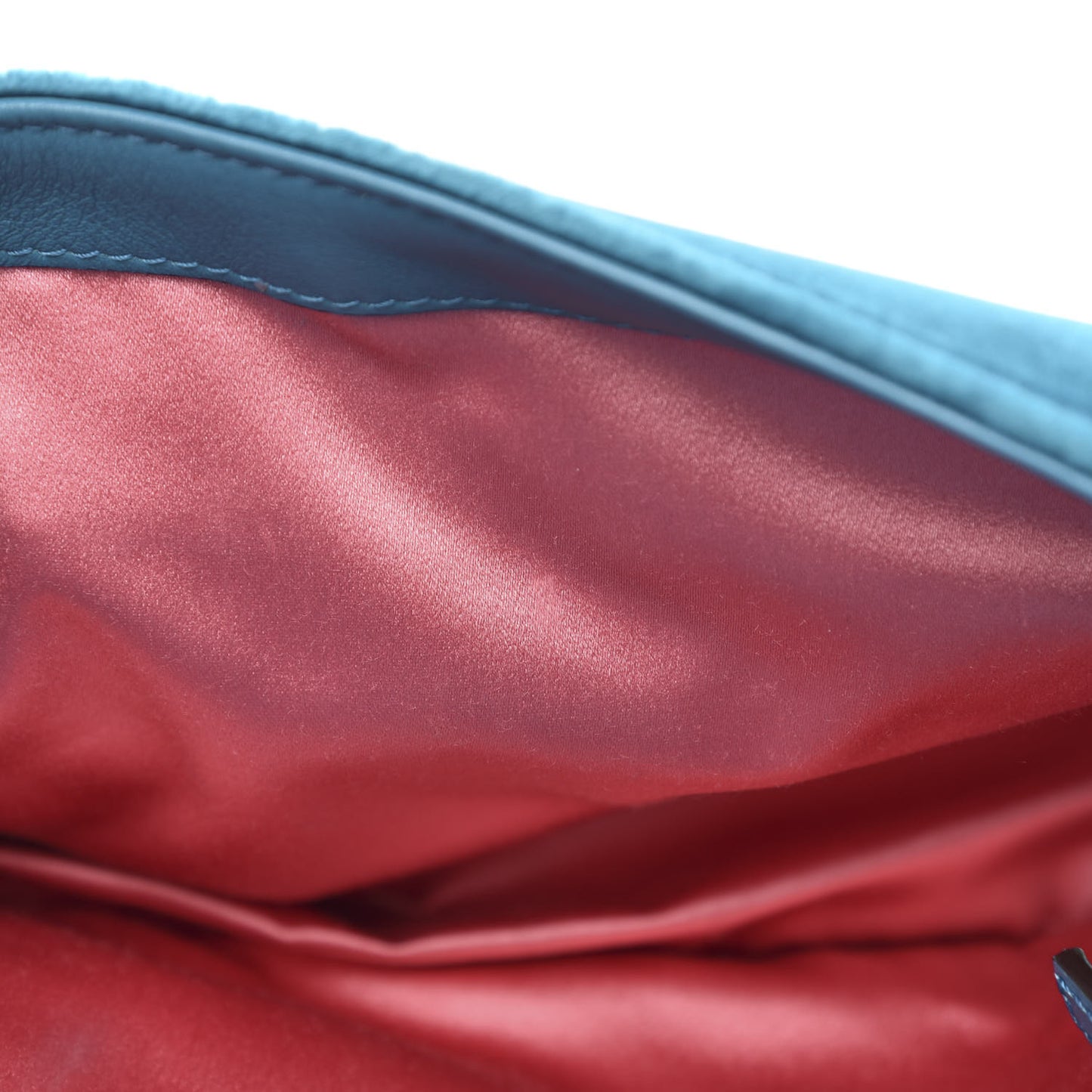 Velvet Matelasse Small GG Marmont Shoulder Bag Pavone Cyan