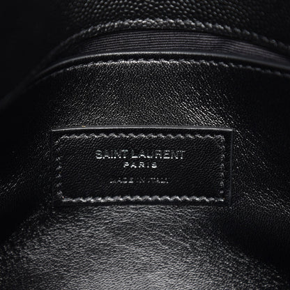 Saint Laurent Grain De Poudre Small West Hollywood Monogram Fold-Over Bag Black 7 of 7