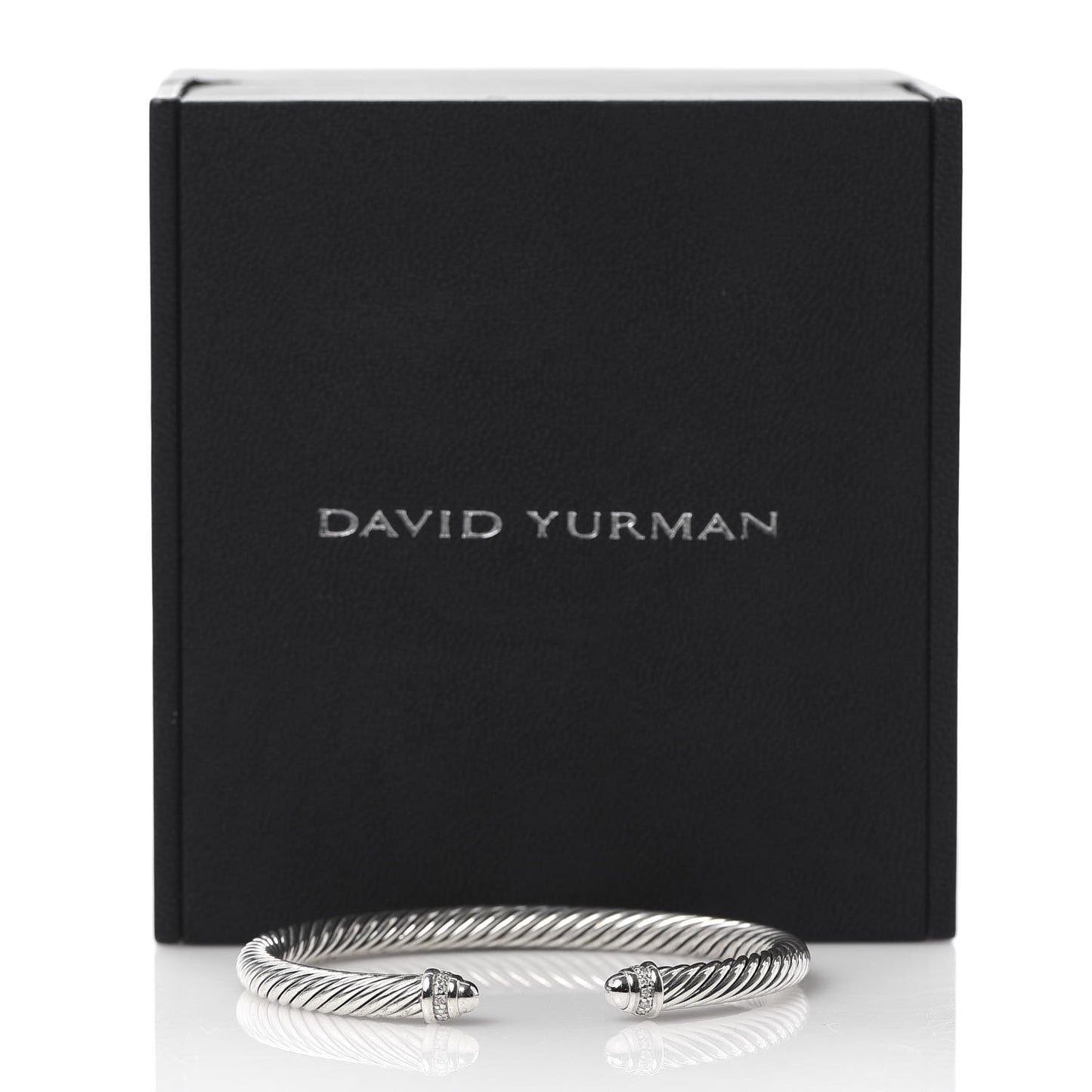 Sterling Silver Diamond 5mm Cable Classics Dome Bracelet