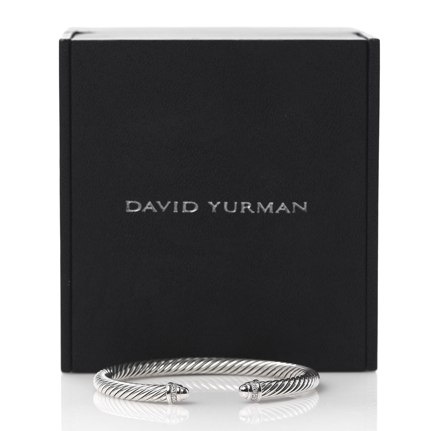 David Yurman Sterling Silver Diamond 5mm Cable Classics Dome Bracelet 6 of 6