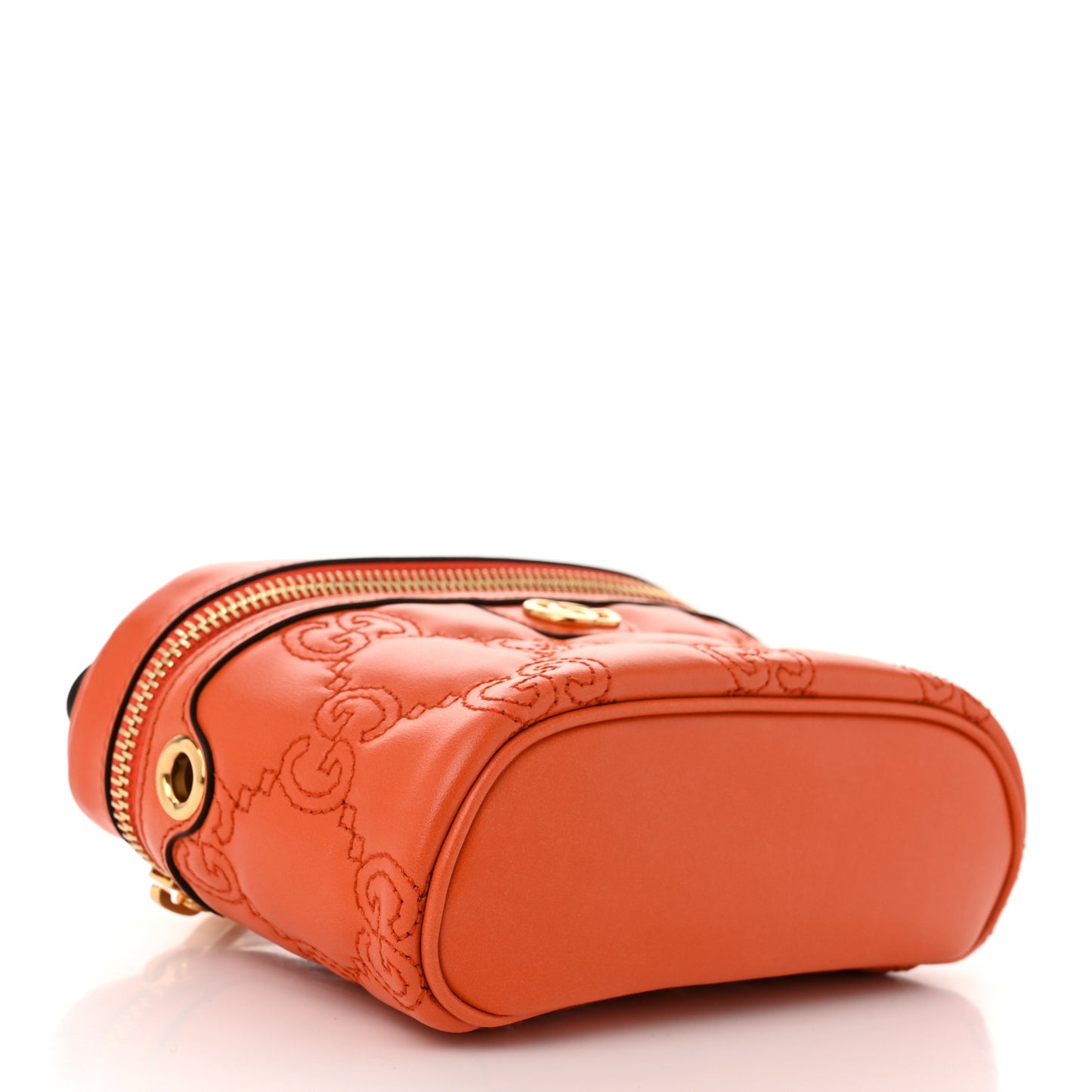 Calfskin GG Matelasse Mini Top Handle Bag Deep Orange