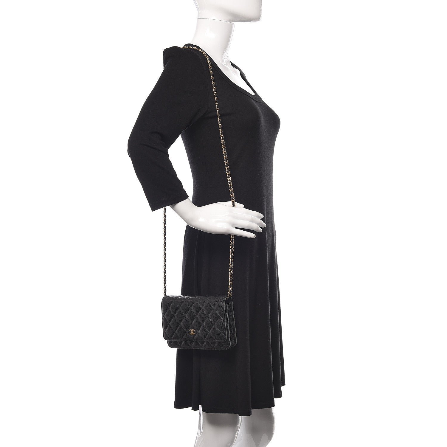 Chanel Caviar Quilted Wallet On Chain WOC Black 2 of 12