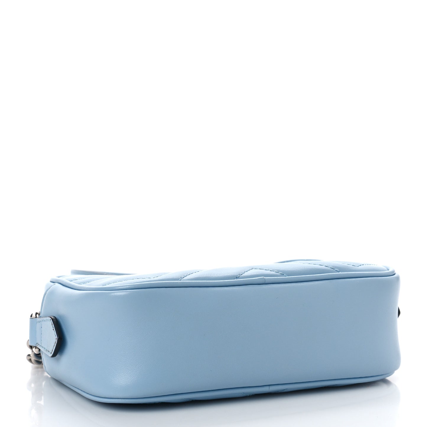 Calfskin Matelasse Mini GG Marmont Chain Shoulder Bag Porcelain Light Blue