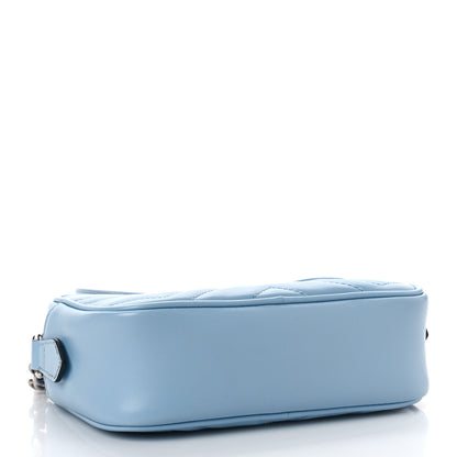 Gucci Calfskin Matelasse Mini GG Marmont Chain Shoulder Bag Porcelain Light Blue 4 of 11