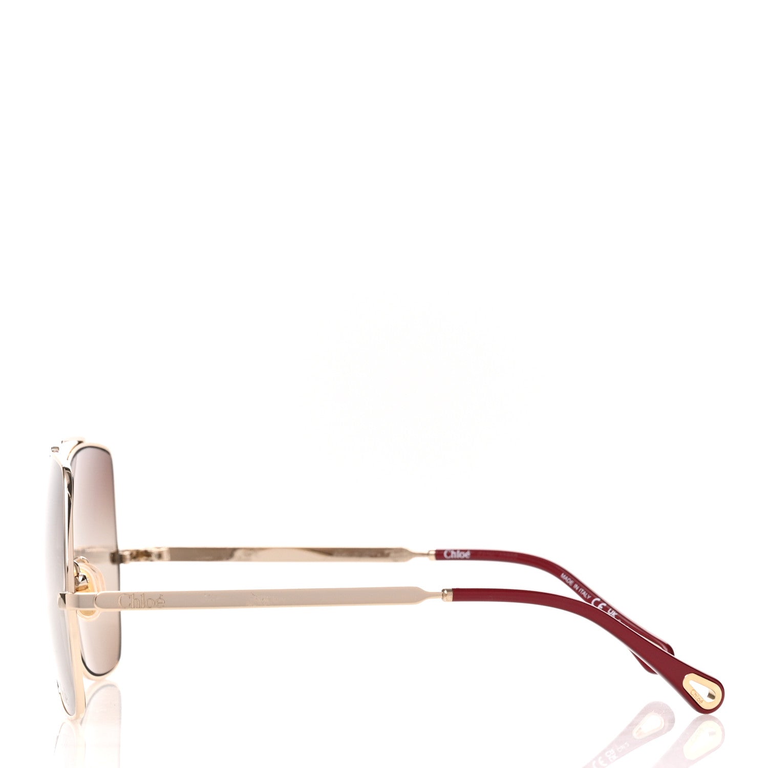 Chloe Metal Aly Square Sunglasses CH0278S Gold Brown 3 of 10