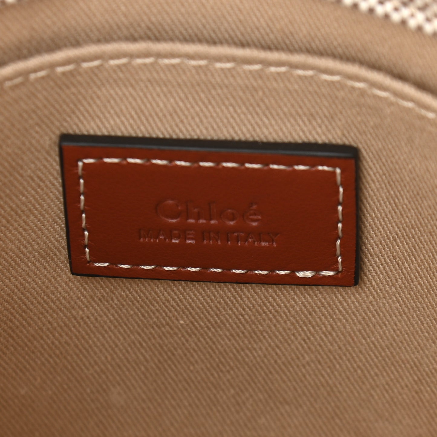 Cotton Calfskin Small Woody Ribbon Tote White Brown
