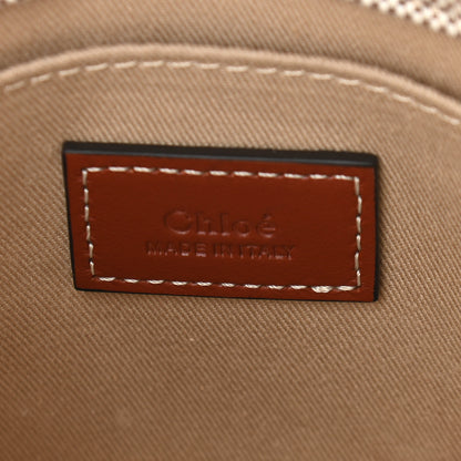 Chloe Cotton Calfskin Small Woody Ribbon Tote White Brown 6 of 9