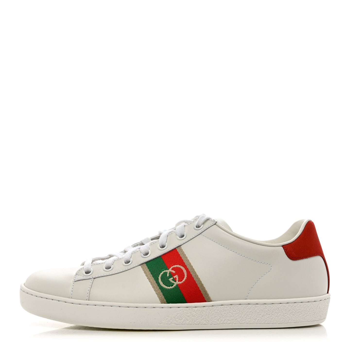 Calfskin Web Interlocking G Womens Ace Sneakers 40 White