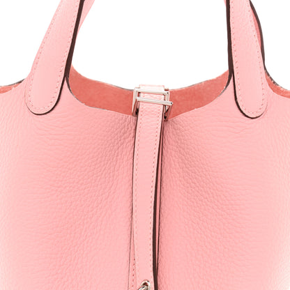 Hermes Taurillon Clemence Picotin Lock 18 PM Rose Sakura 8 of 11