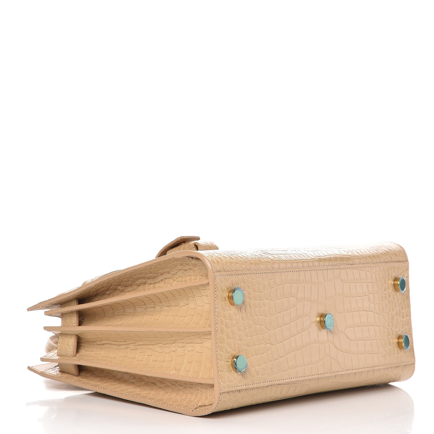 Saint Laurent Calfskin Crocodile Embossed Baby Sac De Jour Nude 4 of 8