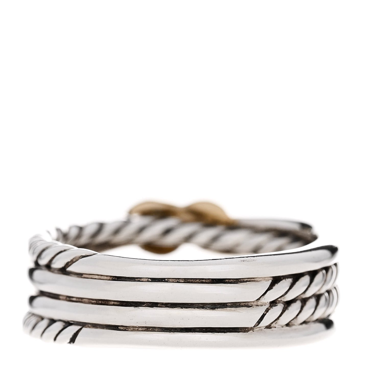 Sterling Silver 18K Yellow Gold 6mm X Crossover Ring 50 5.5