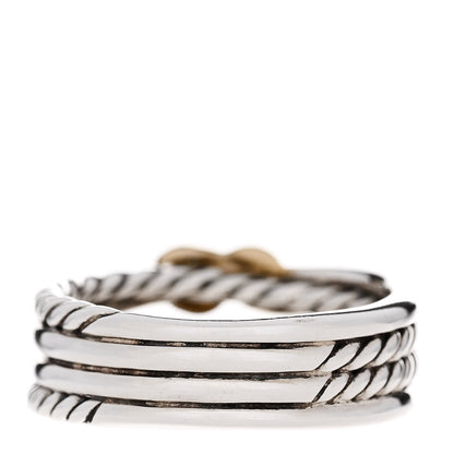 David Yurman Sterling Silver 18K Yellow Gold 6mm X Crossover Ring 50 5.5 3 of 4