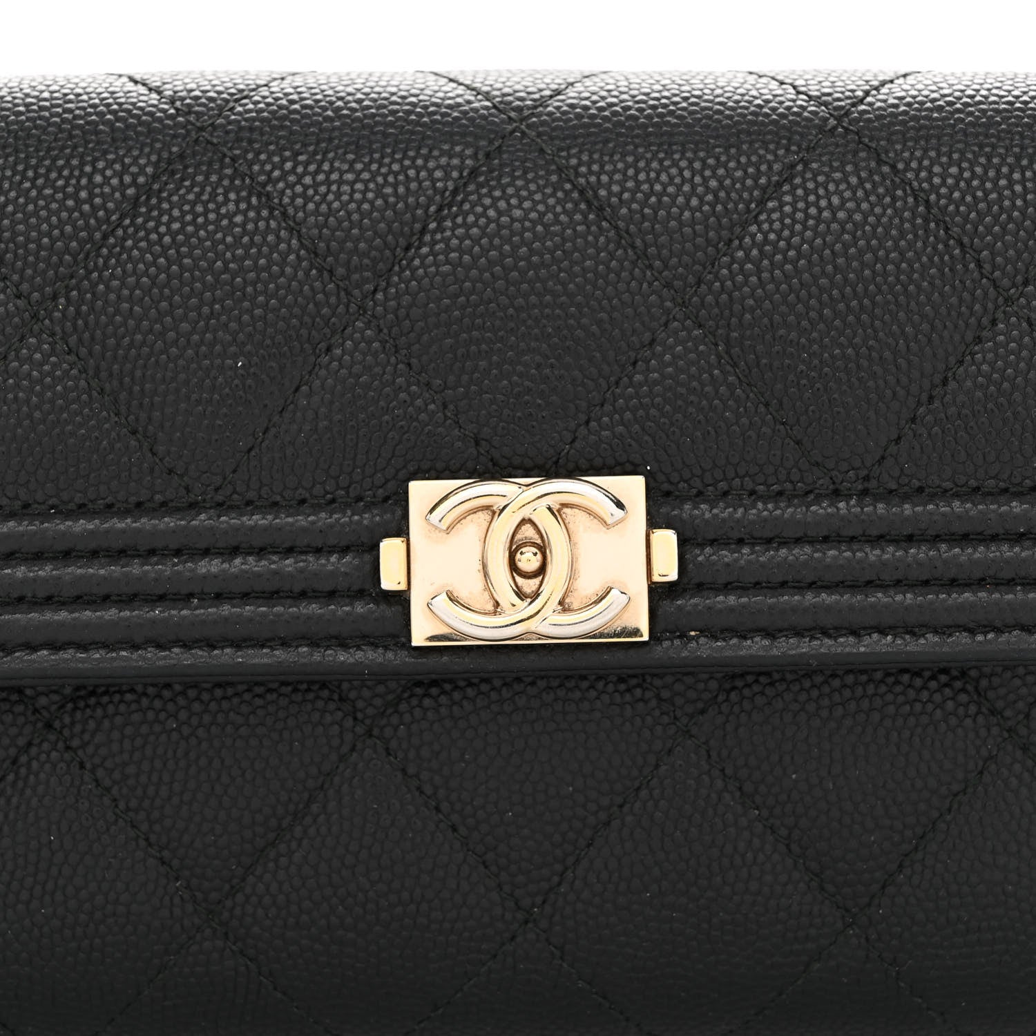 Chanel Caviar Quilted Large Boy Gusset Flap Wallet Black 8 of 10