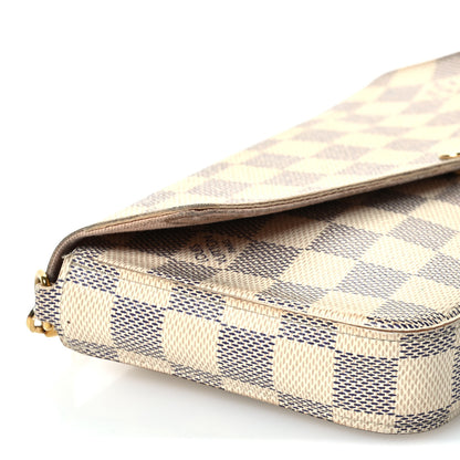 Louis Vuitton Damier Azur Pochette Felicie Chain Wallet Rose Ballerine 9 of 13