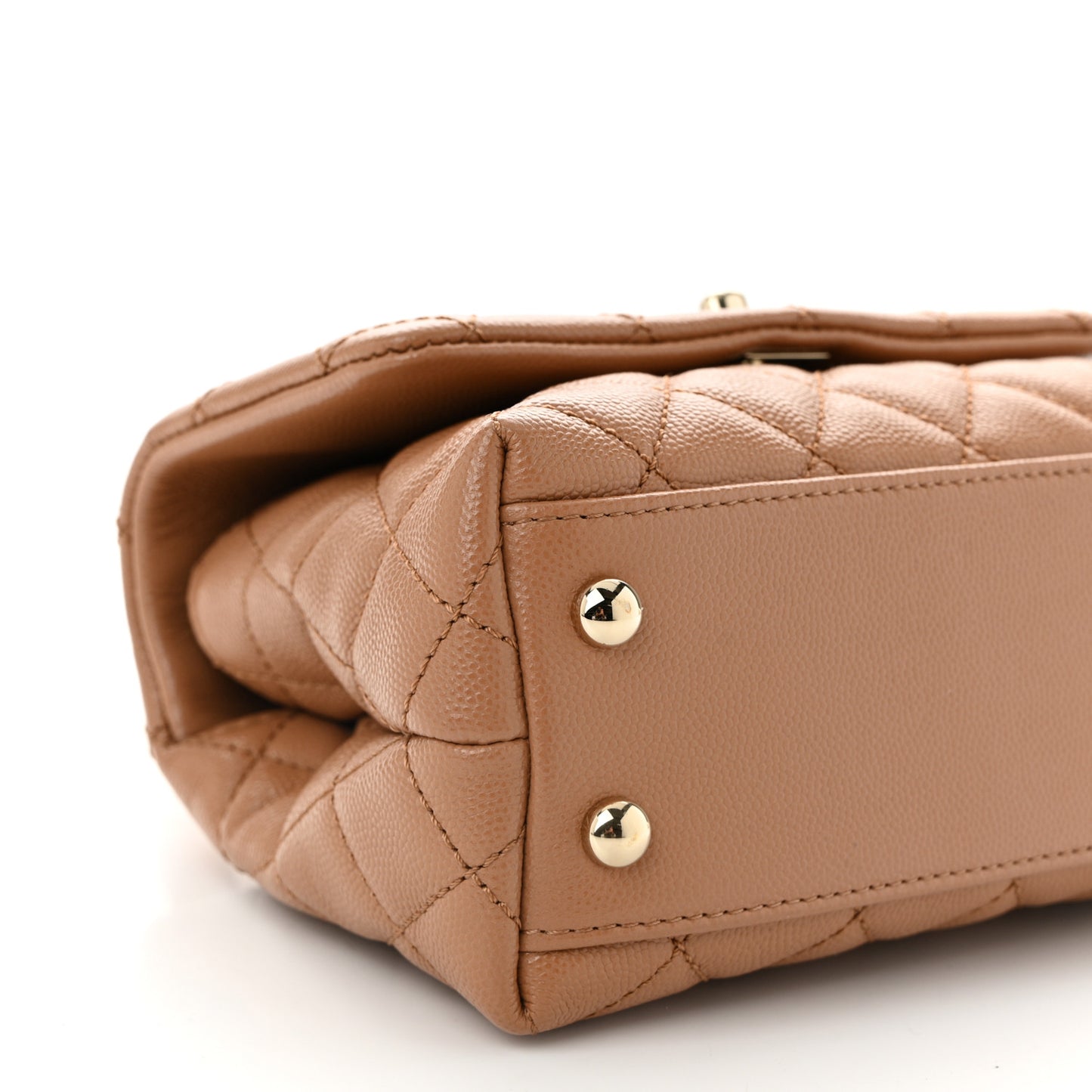 Caviar Quilted Extra Mini Coco Handle Flap Brown