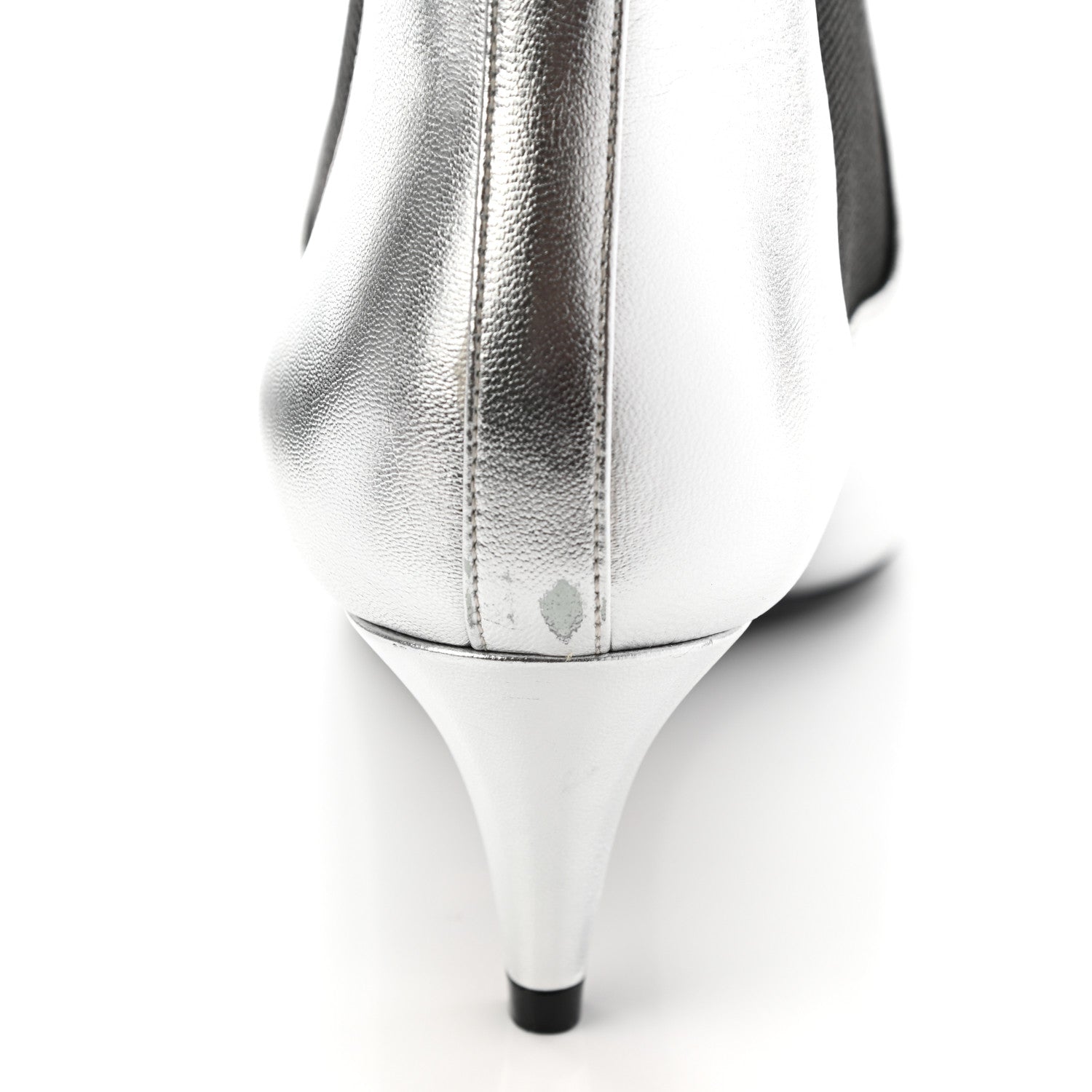 Gucci Nappa Zumi Mid Ankle Boots 38 Silver 9 of 14