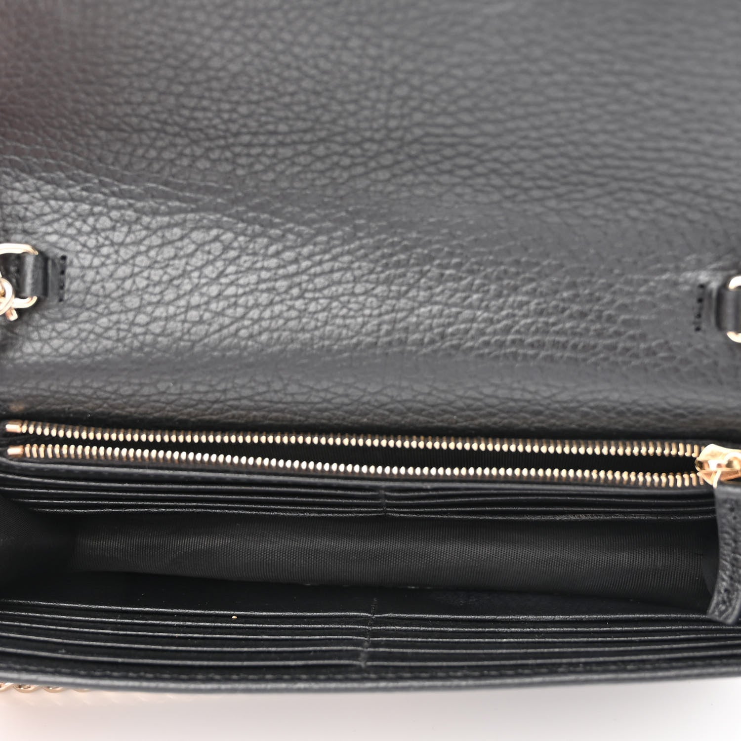 Gucci Dollar Calfskin Interlocking G Chain Wallet Black 5 of 9
