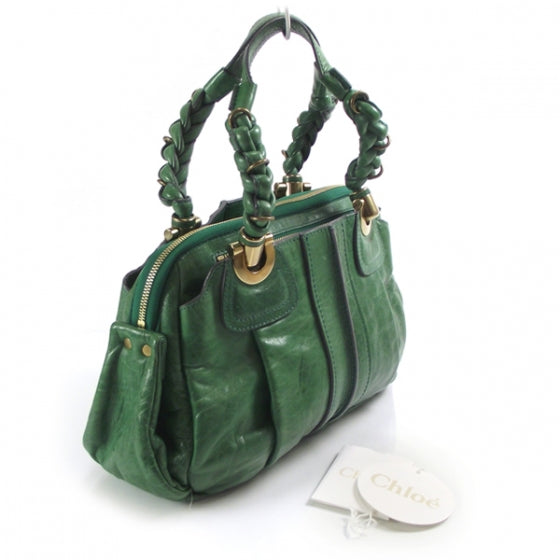 Chloe Leather Heloise Satchel Jewel Green 3 of 12