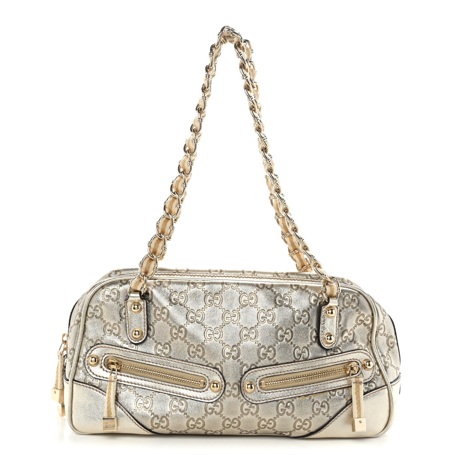 Gucci Guccissima Small Capri Satchel Metallic Gold 1 of 10