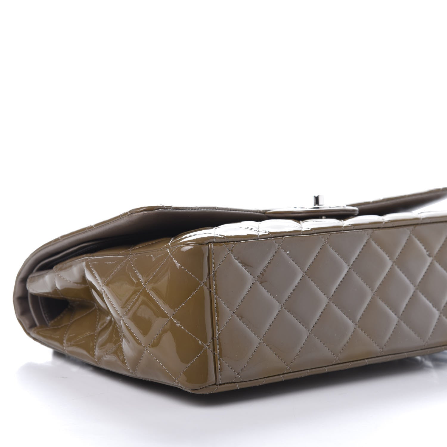 Chanel Patent Calfskin Quilted Maxi Double Flap Grey 6 of 12