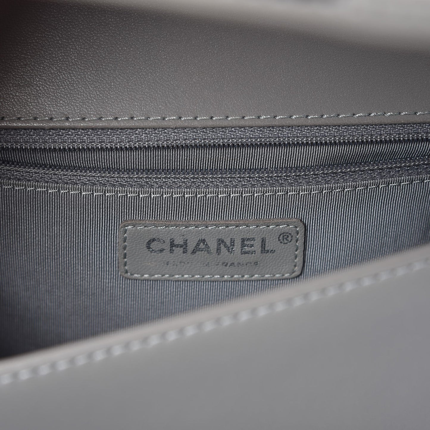 Lambskin Quilted New Medium Boy Flap Grey