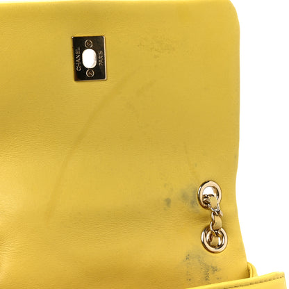 Chanel Lambskin Small Entwined Chain Flap Yellow Multicolor 8 of 21
