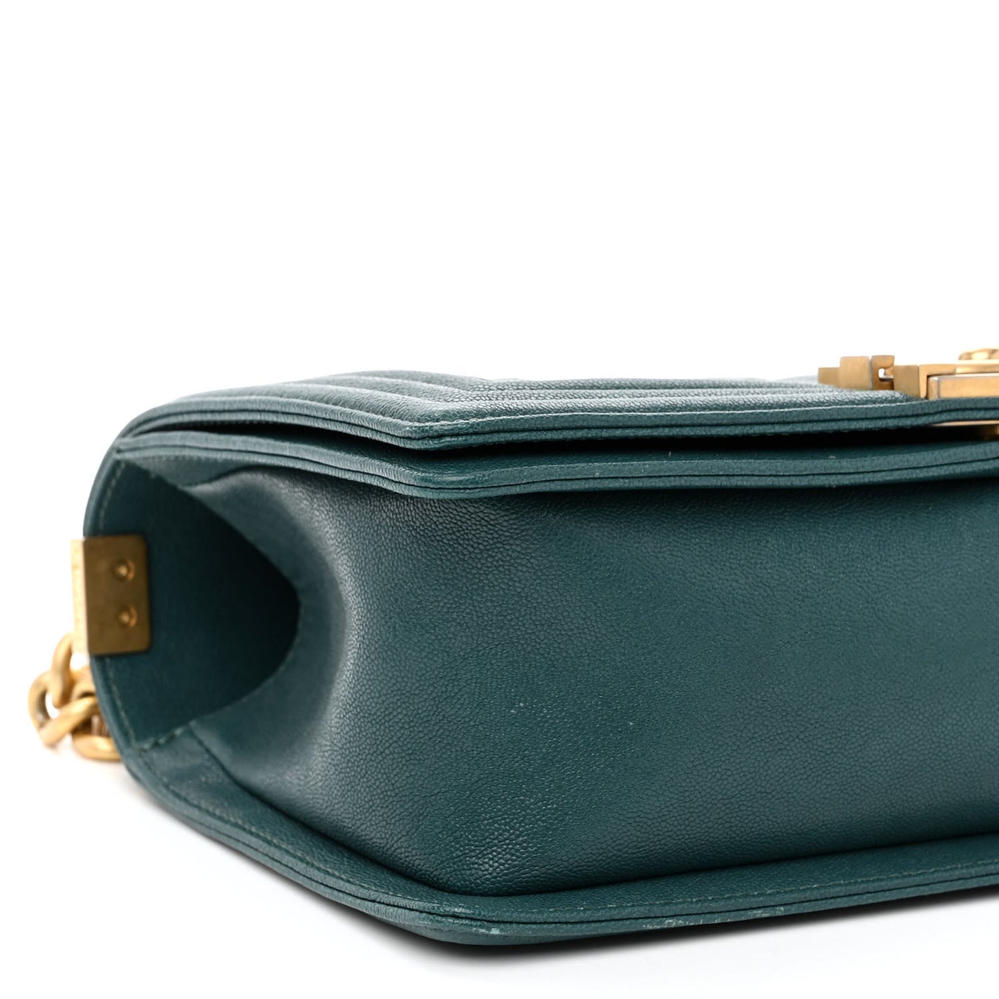 Caviar Quilted Medium Boy Flap Dark Green