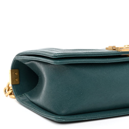 Chanel Caviar Quilted Medium Boy Flap Dark Green 9 of 10