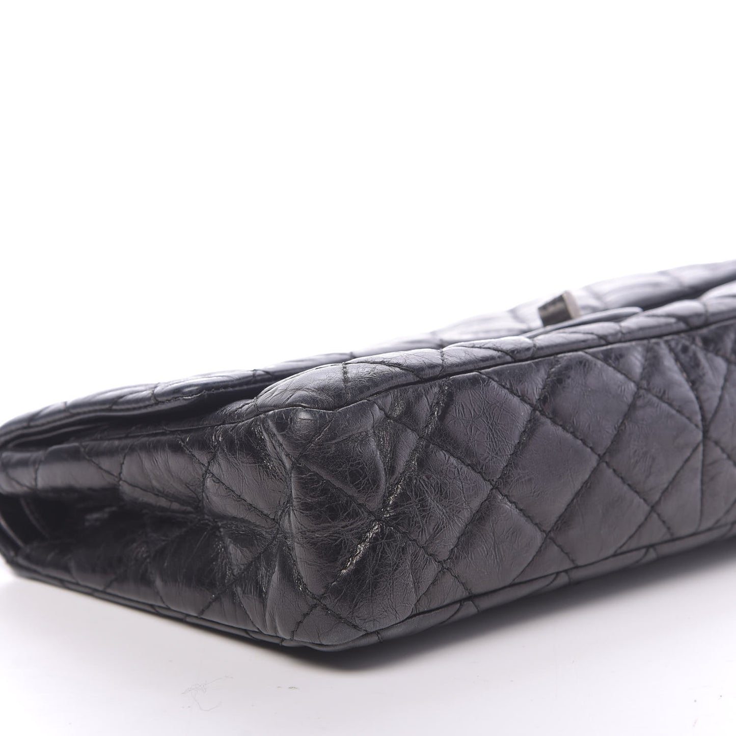 Metallic Aged Calfskin Quilted 2.55 Reissue 226 Flap Black