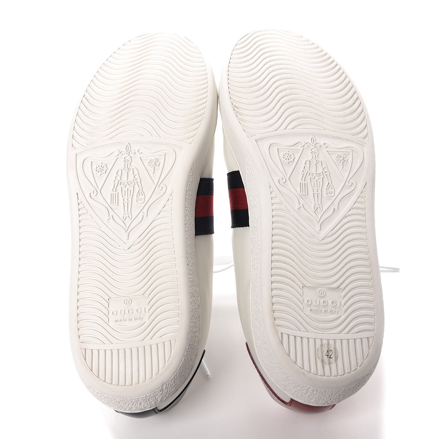 Gucci Calfskin Nappa Web LOVED Embroidered Womens Ace Sneakers 42 White Red Flame Notte 5 of 8