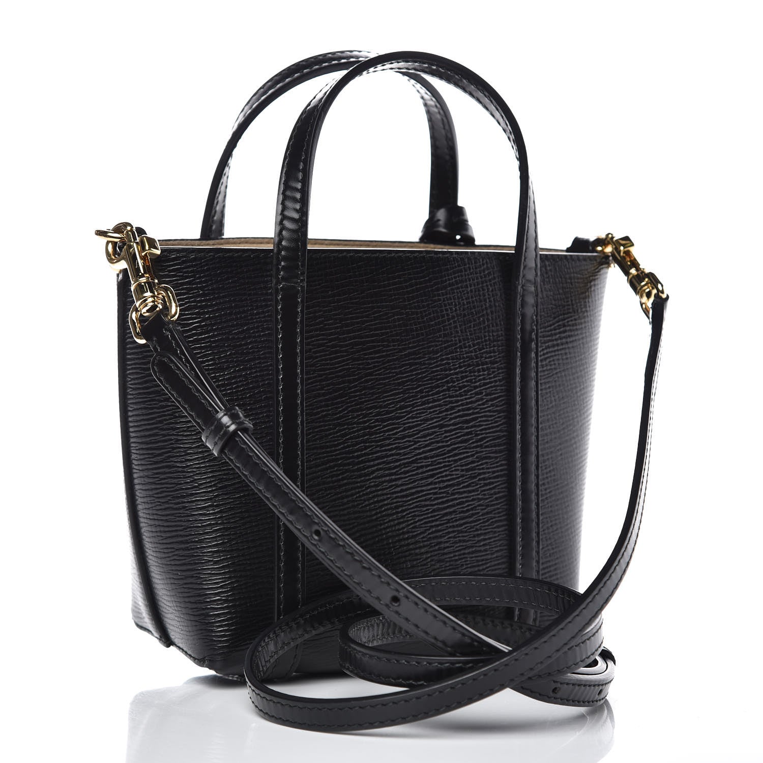Dolce & Gabbana Textured Calfskin Mini Escape Shopper Tote Black 3 of 9