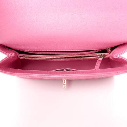 Chanel Caviar Lizard Embossed Quilted Small Coco Handle Flap Pink 5 of 11