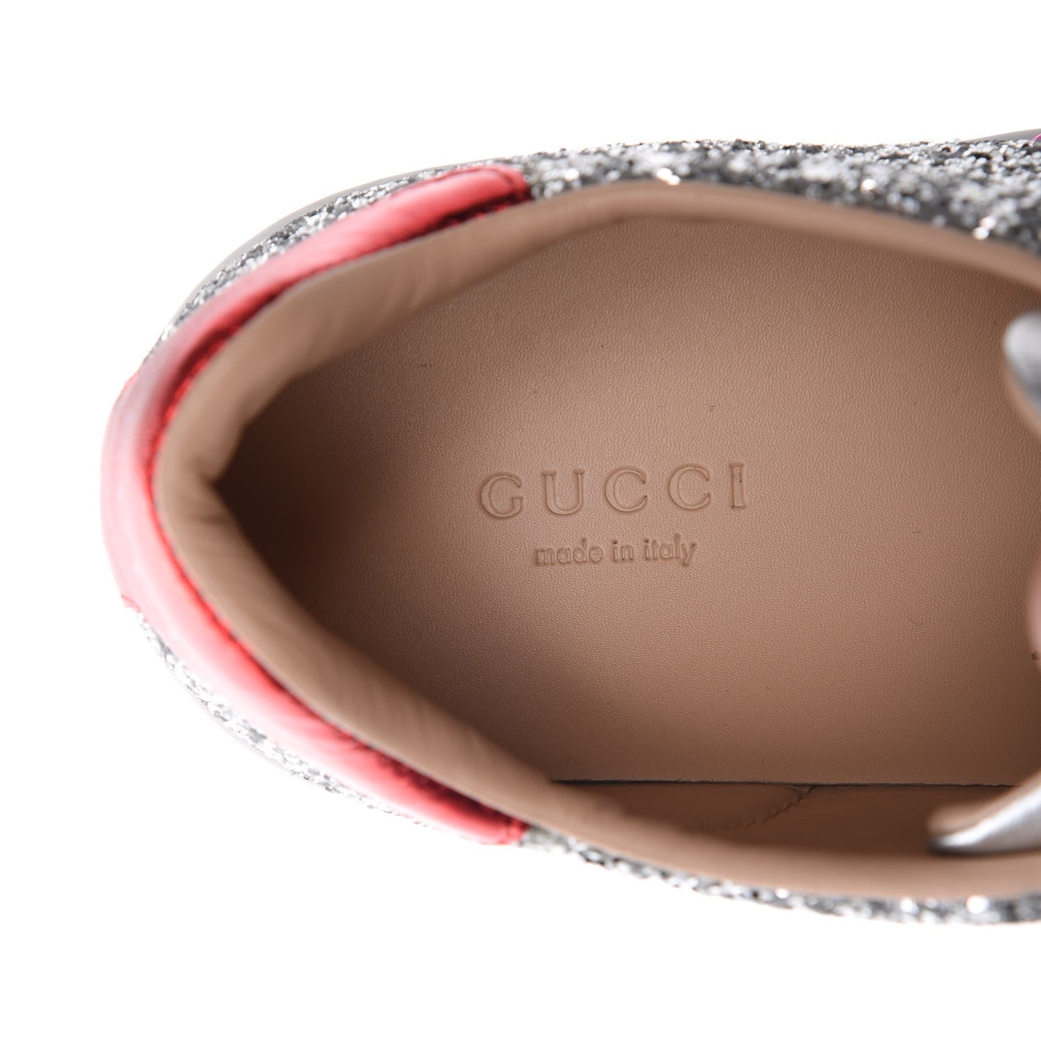 Gucci Glitter Web Ace Sneakers 38 Silver 11 of 14