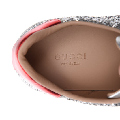 Gucci Glitter Web Ace Sneakers 38 Silver 11 of 14