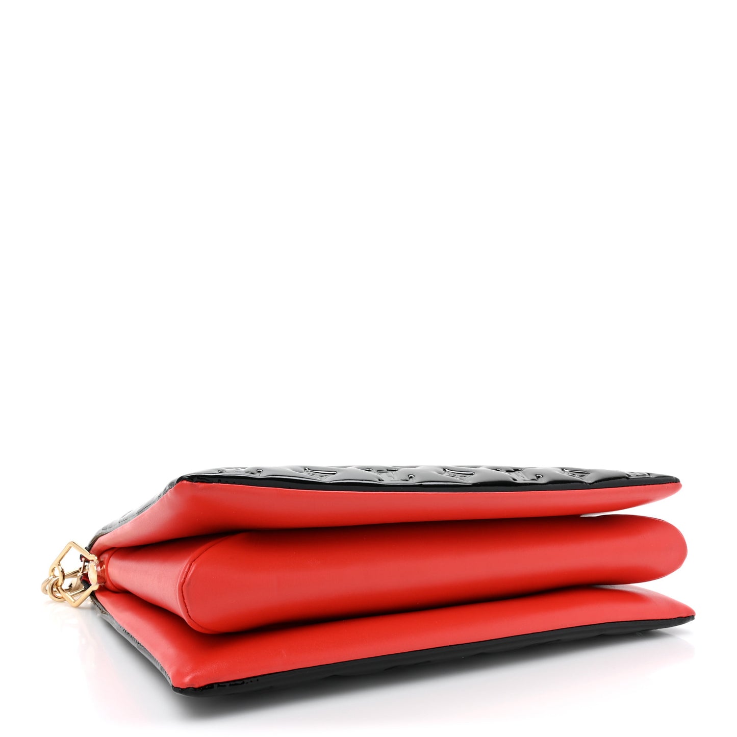 Patent Embossed Monogram Lambskin Coussin MM Black Red