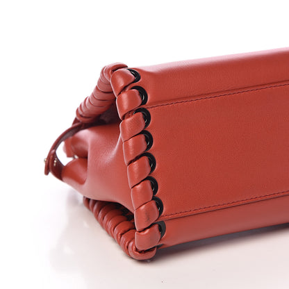 Fendi Nappa Lace Up Mini Peekaboo Iconic Satchel Bloody Mary 10 of 13