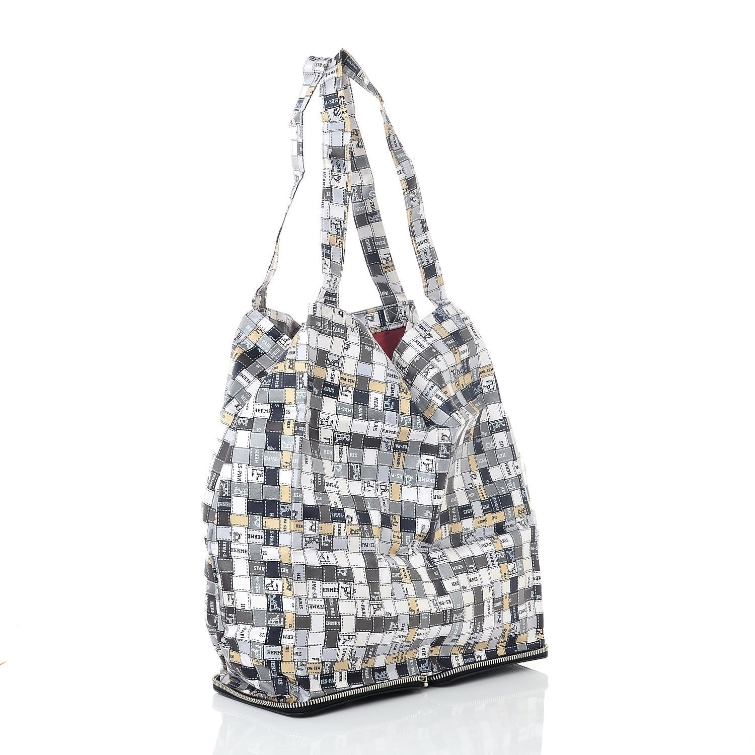 Hermes Silky Pop Bolduc Au Carre Shopper Tote Black 3 of 9
