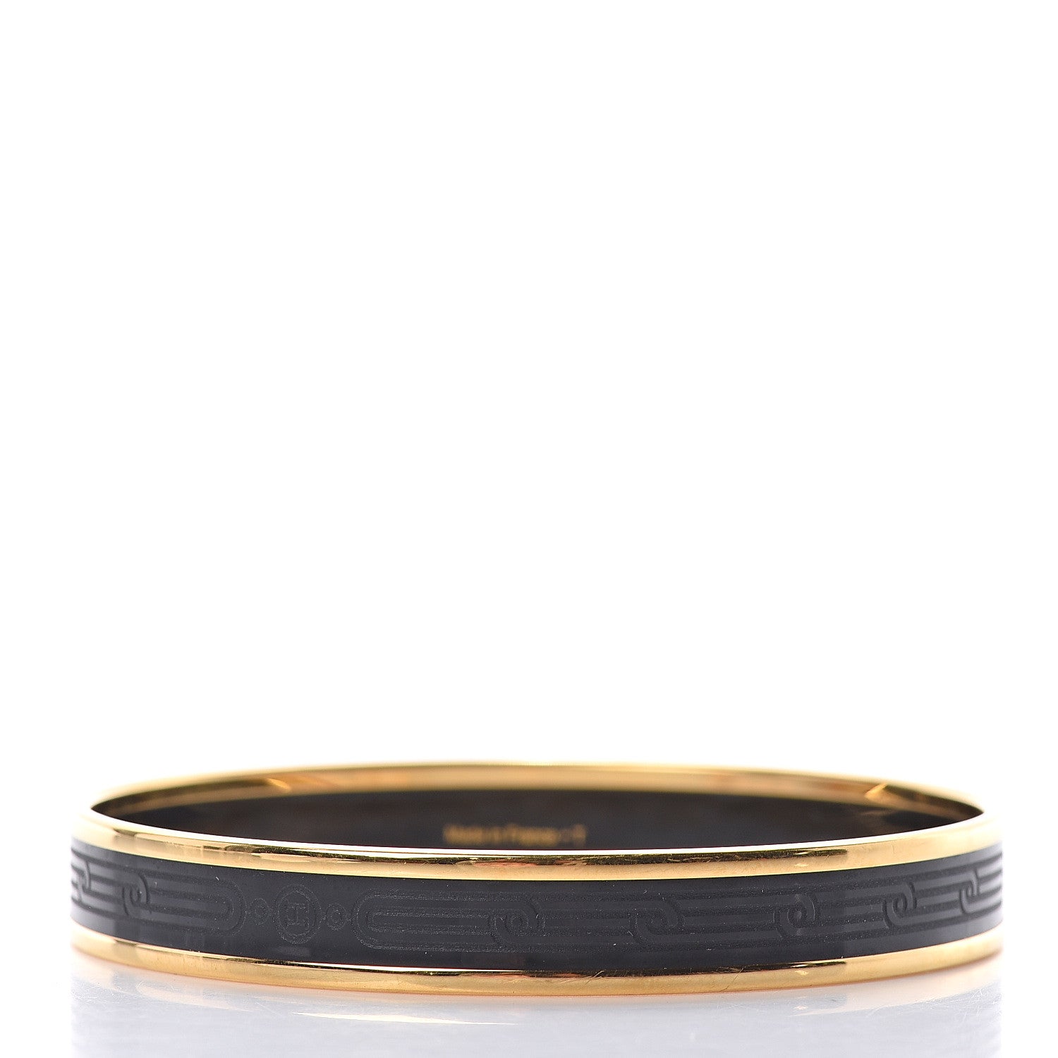 Hermes Enamel Printed Narrow Sellier Bracelet 70 Black 2 of 4