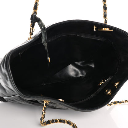 Chanel Lambskin Quilted Shopper Tote Black 5 of 16
