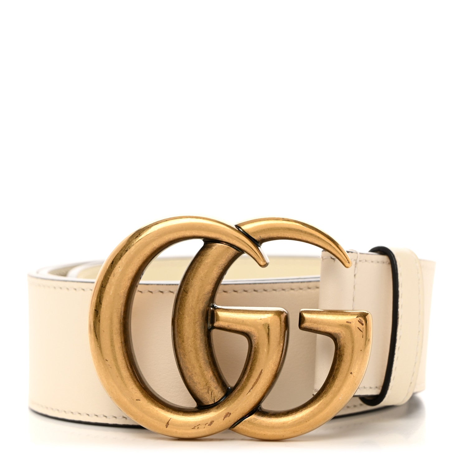 Gucci Calfskin Double G 40mm Belt 85 34 Mystic White 1 of 5