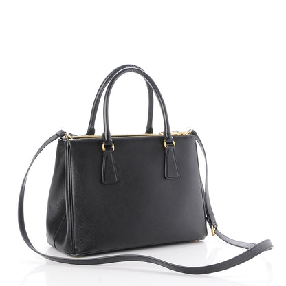 Prada Saffiano Mini Galleria Double Zip Tote Black 5 of 11