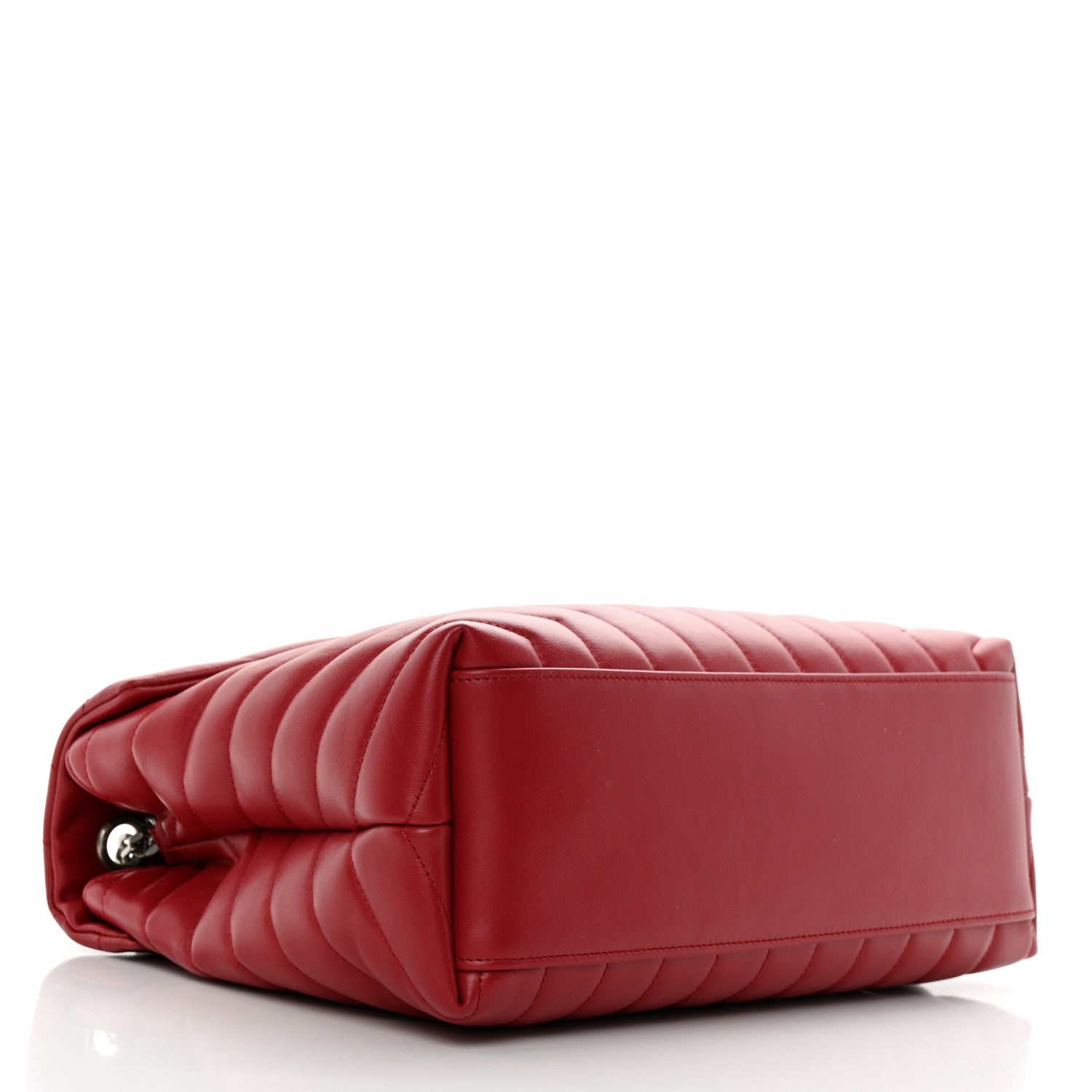 Saint Laurent Calfskin Y Quilted Monogram Medium Loulou Chain Satchel Lipstick Red 4 of 11