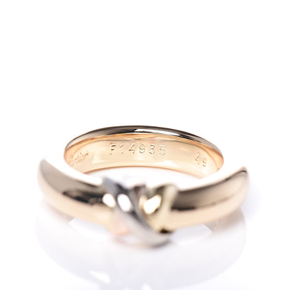 Cartier 18K Yellow White Pink Gold Trinity Band Ring 49 4.75 7 of 9