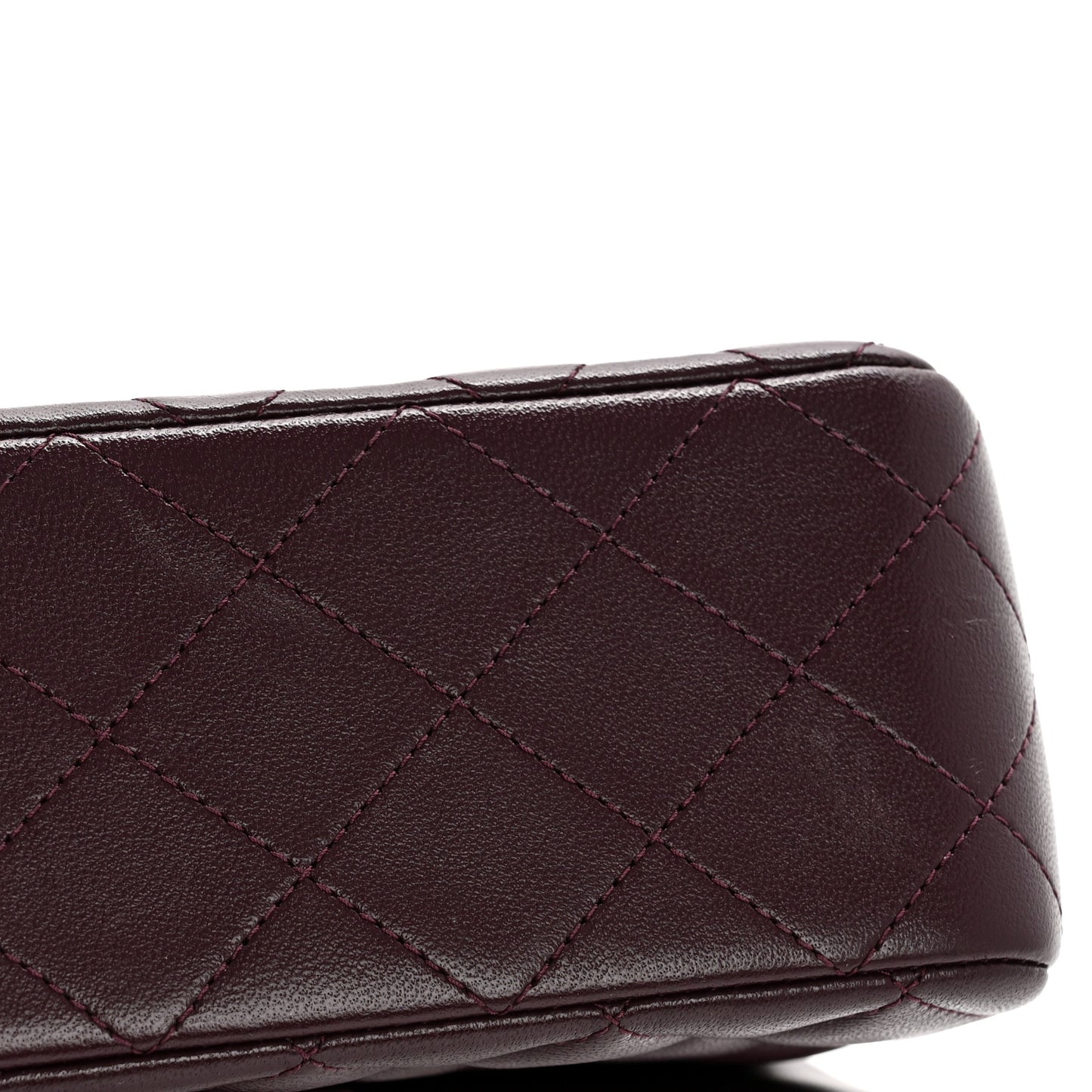 Lambskin Quilted Mini Rectangular Flap Dark Purple